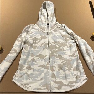 ATM Anthony Thomas Melillo Cream and Tan Hoodie